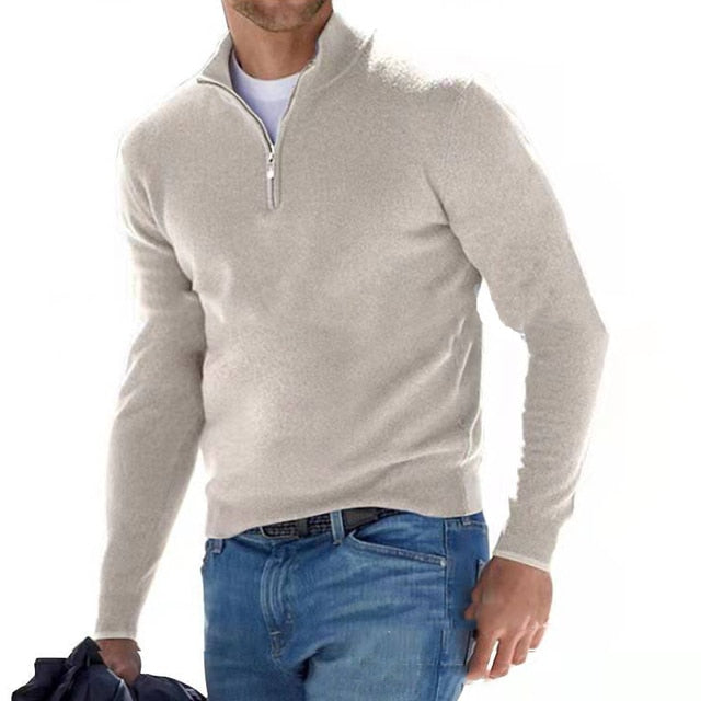 Men's Long Sleeve Half Zip Casual Sweater 0