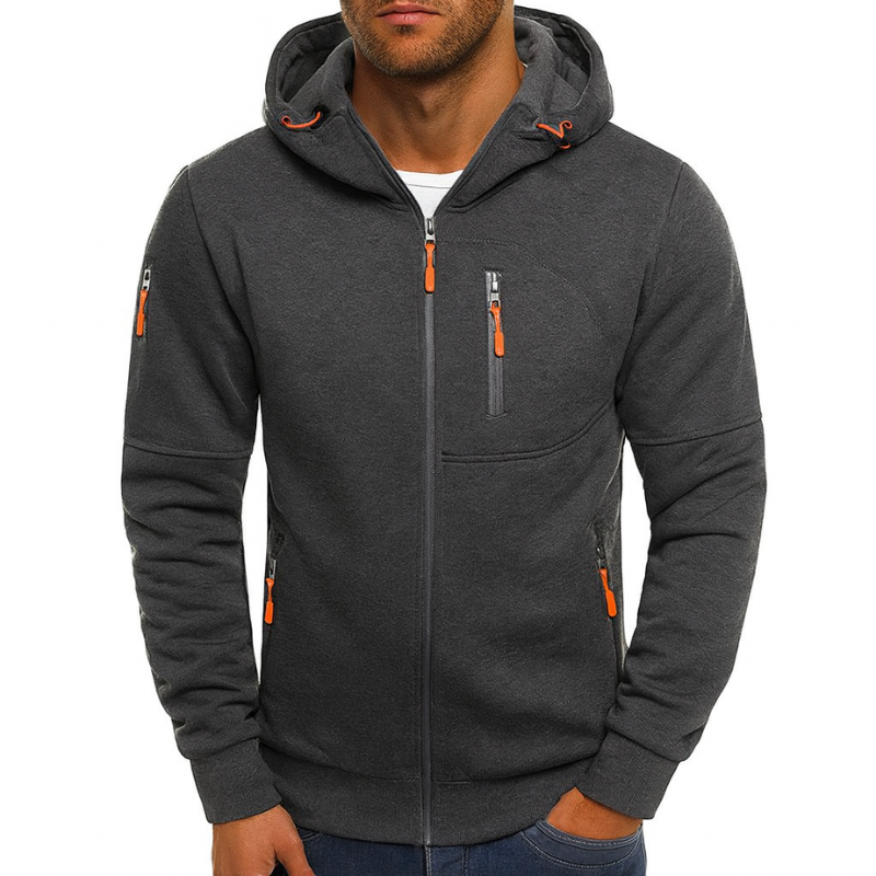 Men's Zip Hoodie with Adjustable Hood for Versatile Style and Comfort 0