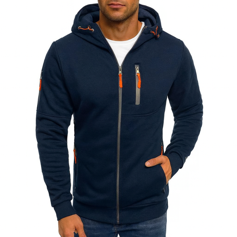 Men's Zip Hoodie with Adjustable Hood for Versatile Style and Comfort 1